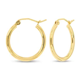 14E00360 - 14 Karat Yellow Gold 2mm Wire Hoop Earrings