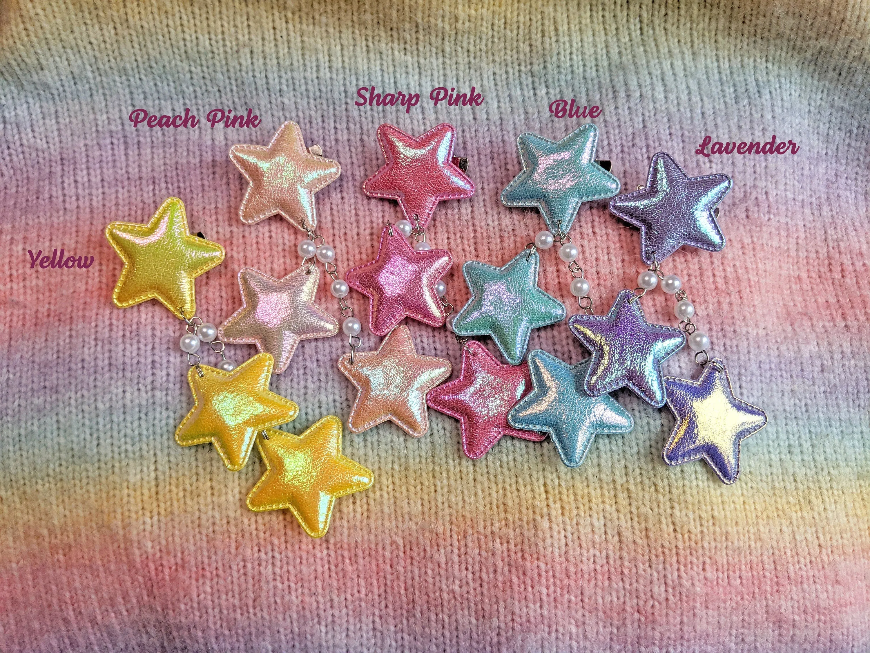 2-Way Large Holo Metallic Star Clips- Choose your color