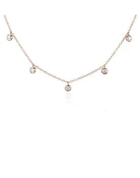 5 Diamond Bezel Choker Necklace