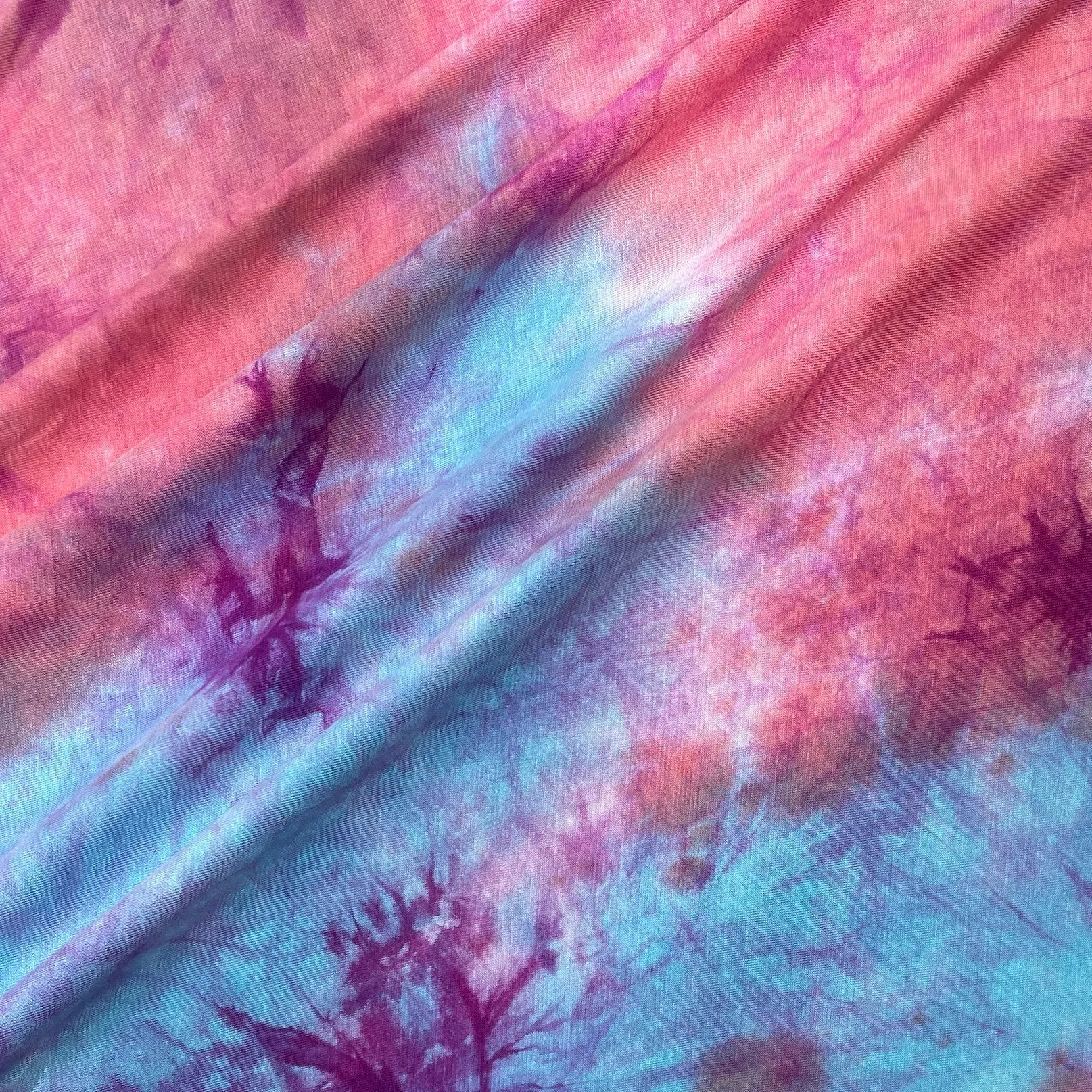 60” Bamboo 4-Way Stretch with Spandex 5.5 OZ Tie Dye Tie Dyed Apparel Jersey Knit Fabric By the Yard