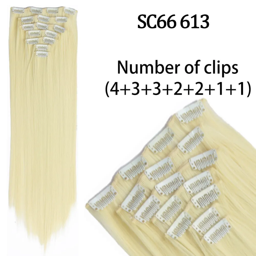 7 Piece Synthetic Clip-In Hair Extension Set