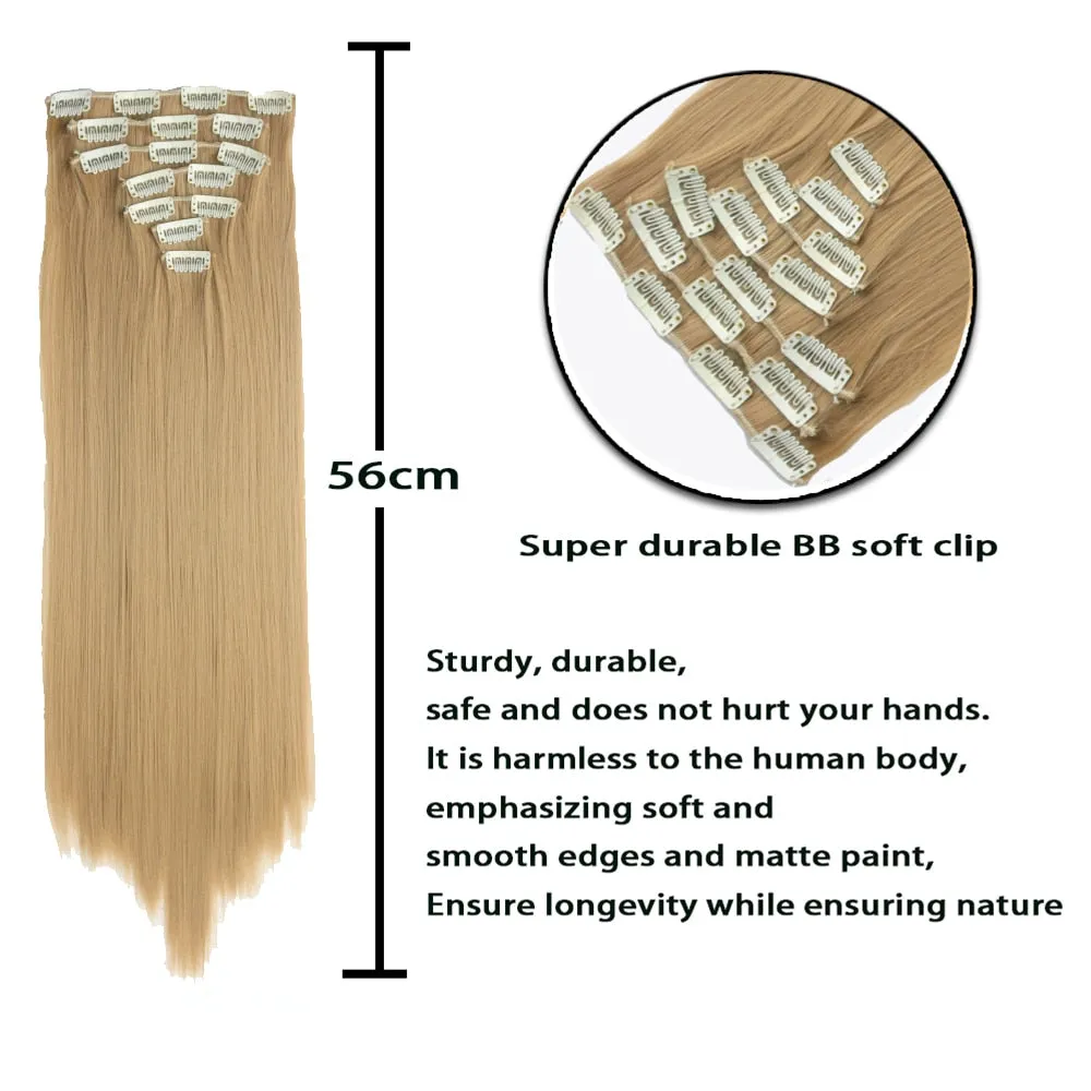 7 Piece Synthetic Clip-In Hair Extension Set