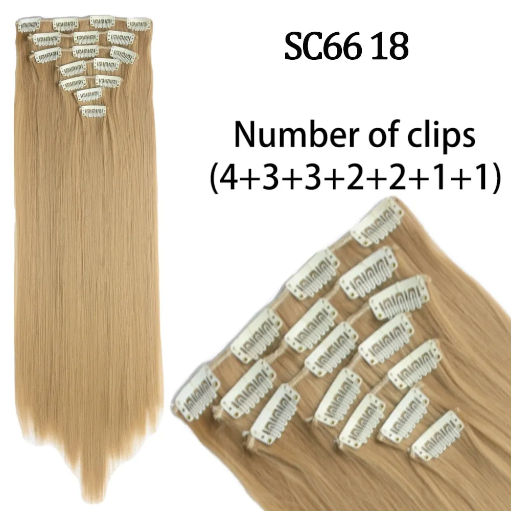 7 Piece Synthetic Clip-In Hair Extension Set