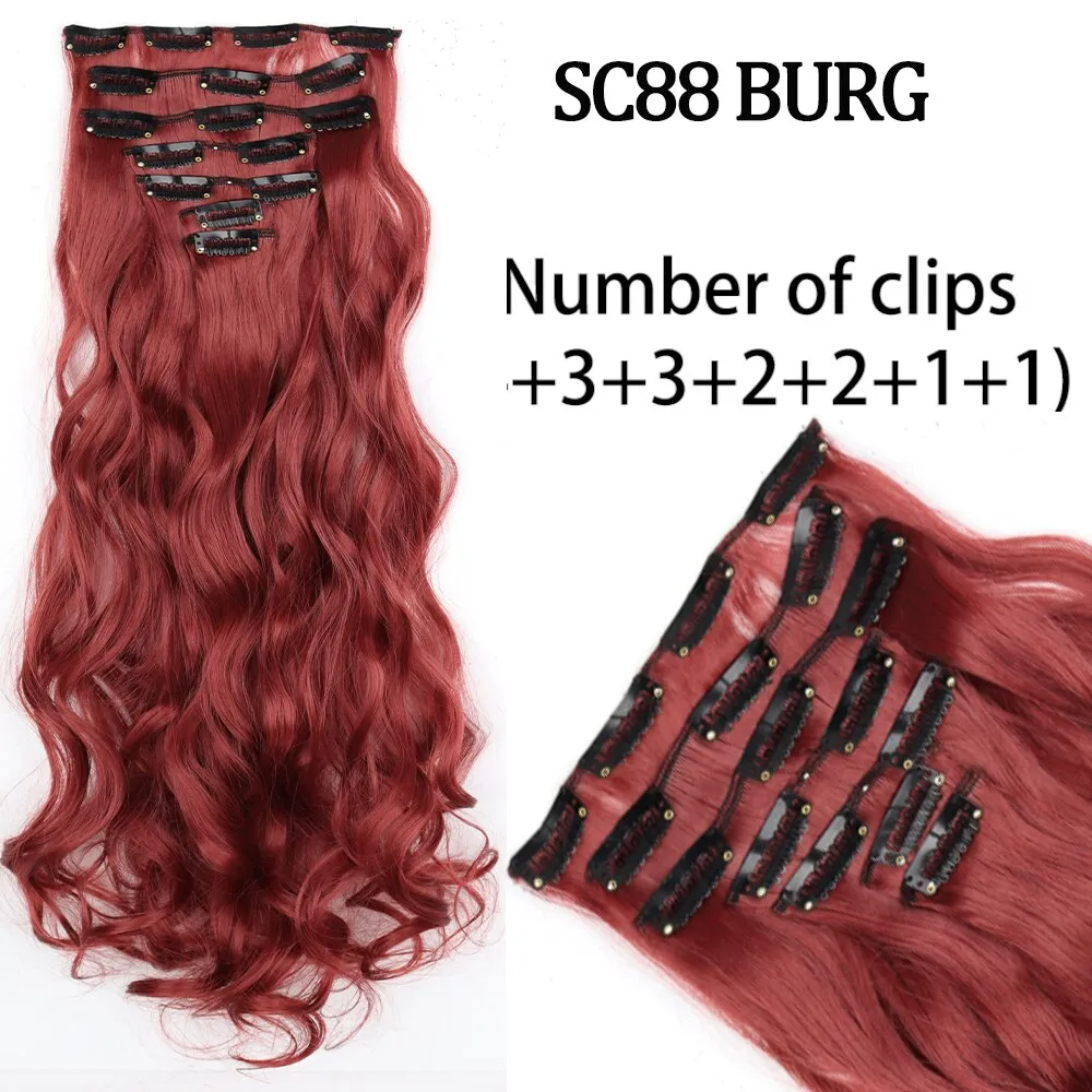 7 Piece Synthetic Clip-In Hair Extension Set