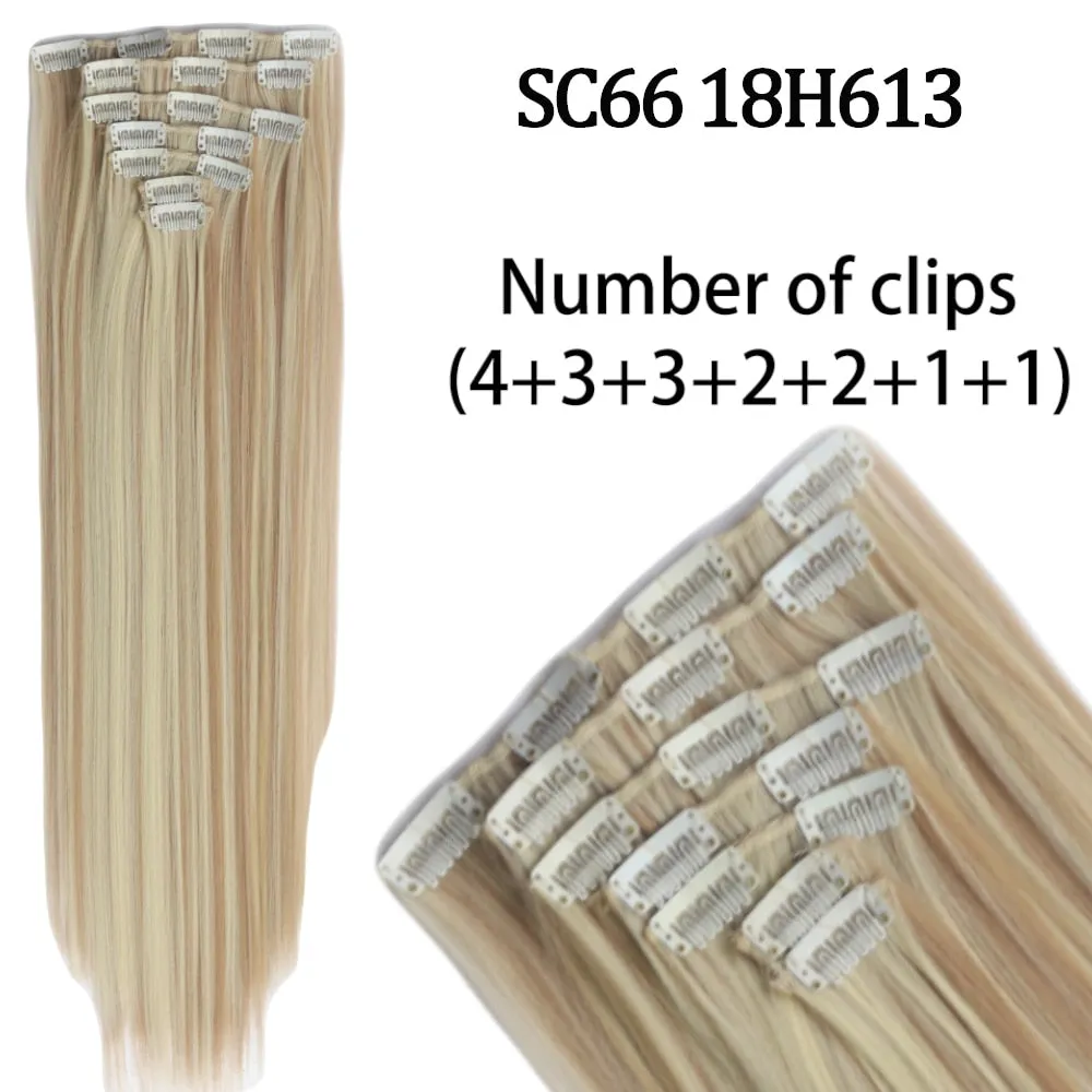 7 Piece Synthetic Clip-In Hair Extension Set