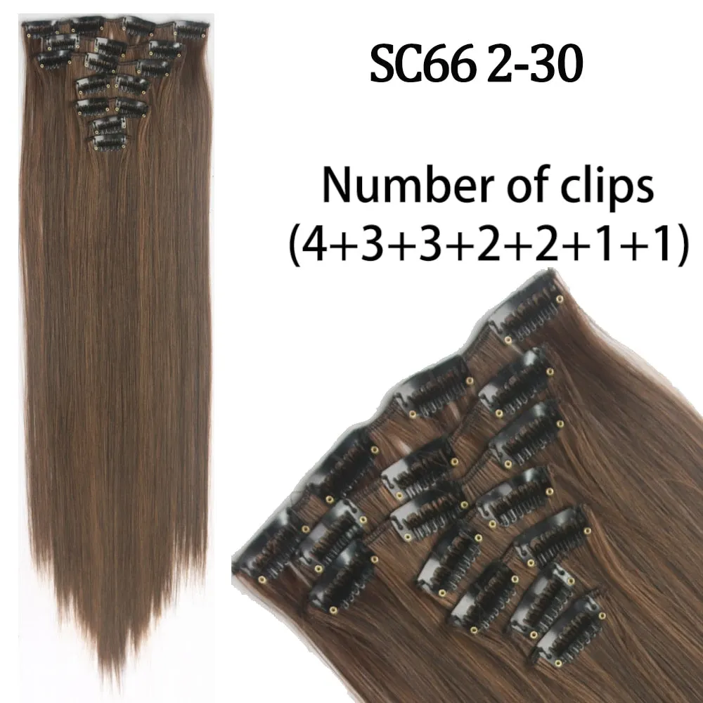 7 Piece Synthetic Clip-In Hair Extension Set