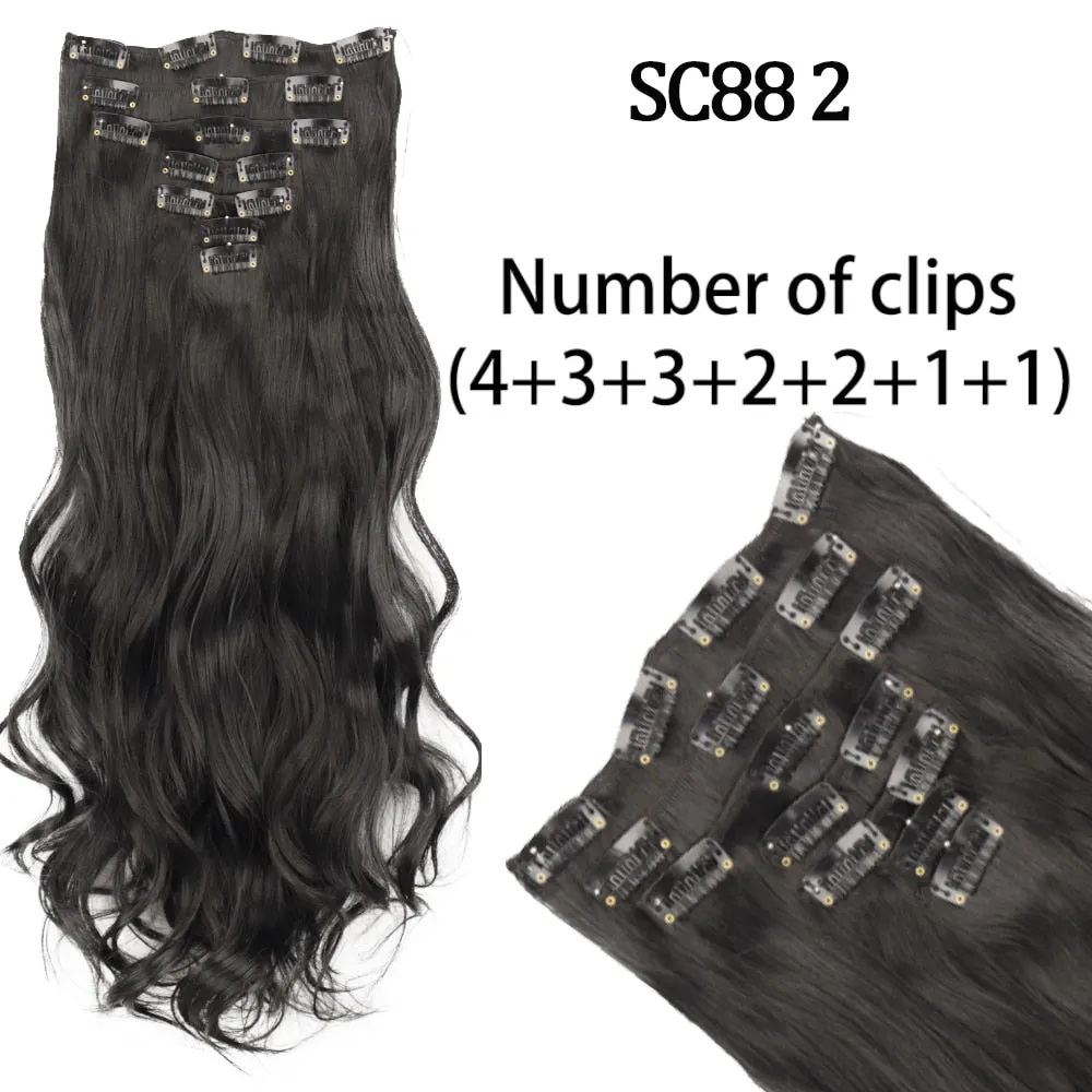 7 Piece Synthetic Clip-In Hair Extension Set