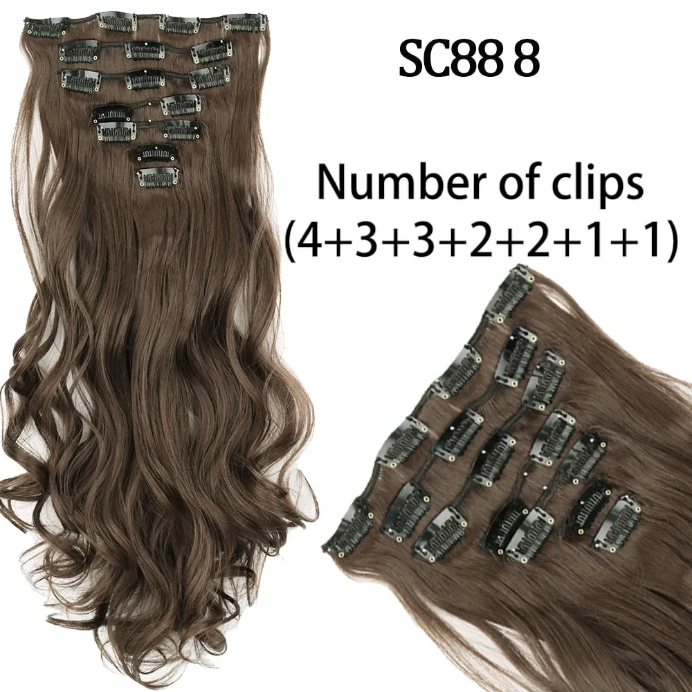 7 Piece Synthetic Clip-In Hair Extension Set