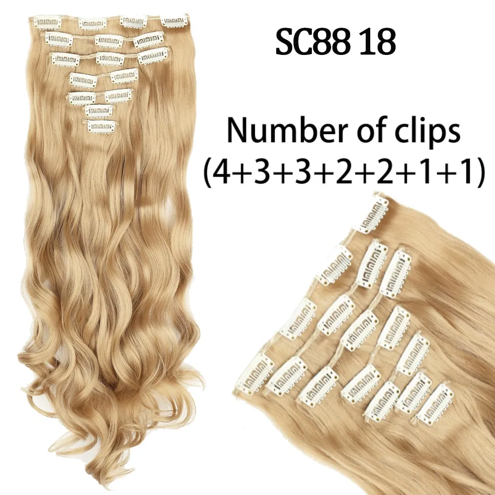 7 Piece Synthetic Clip-In Hair Extension Set