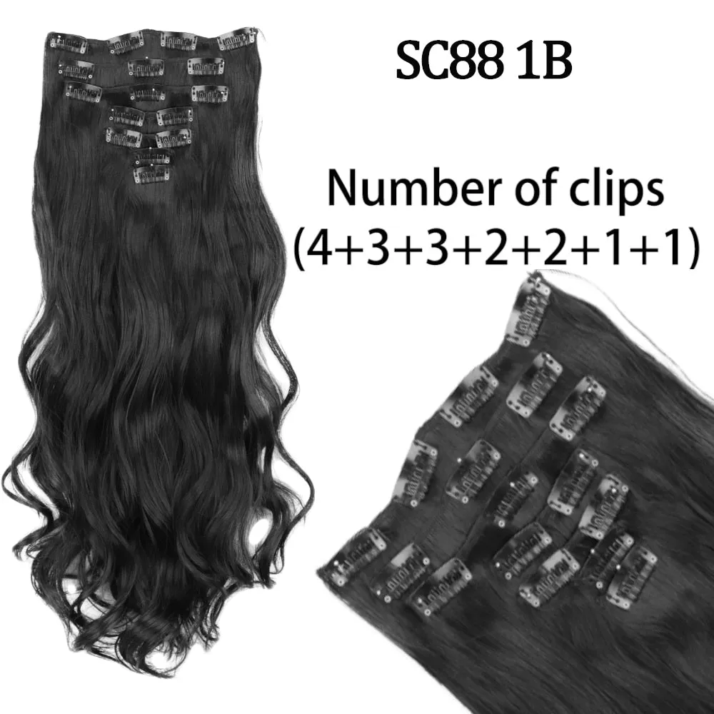 7 Piece Synthetic Clip-In Hair Extension Set