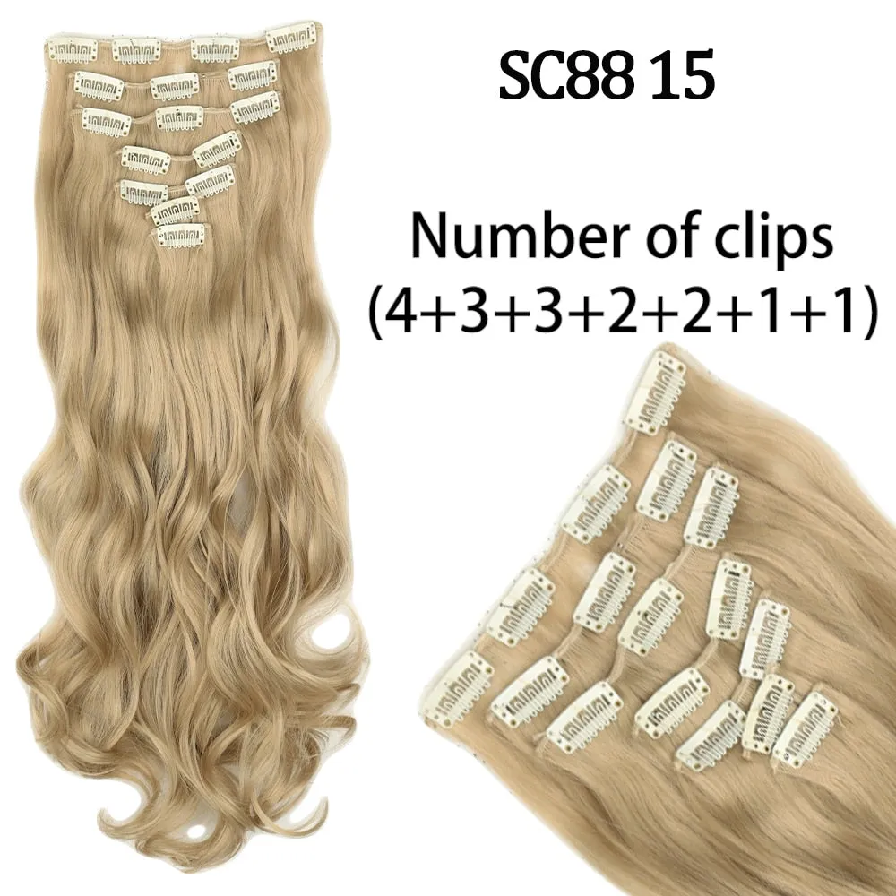 7 Piece Synthetic Clip-In Hair Extension Set