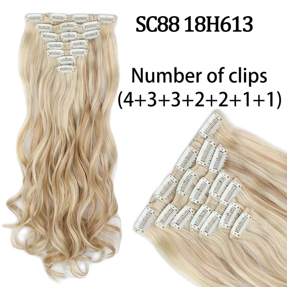 7 Piece Synthetic Clip-In Hair Extension Set