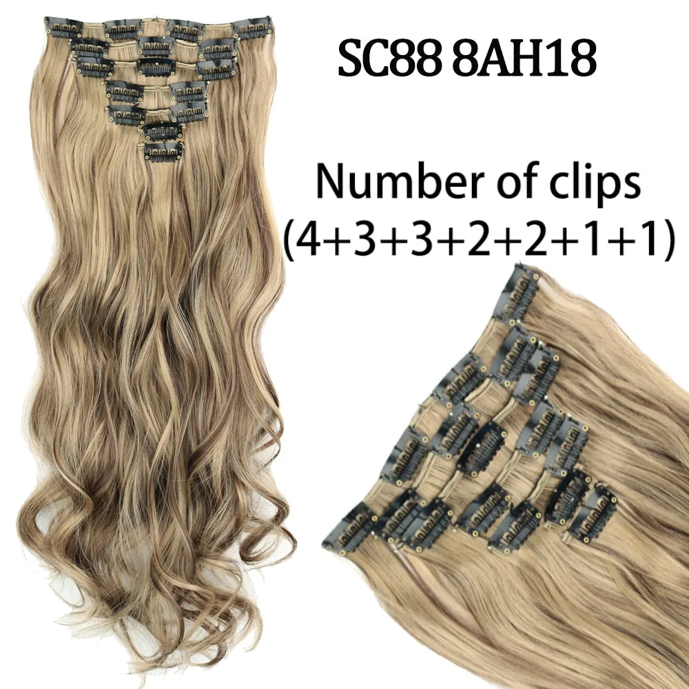 7 Piece Synthetic Clip-In Hair Extension Set