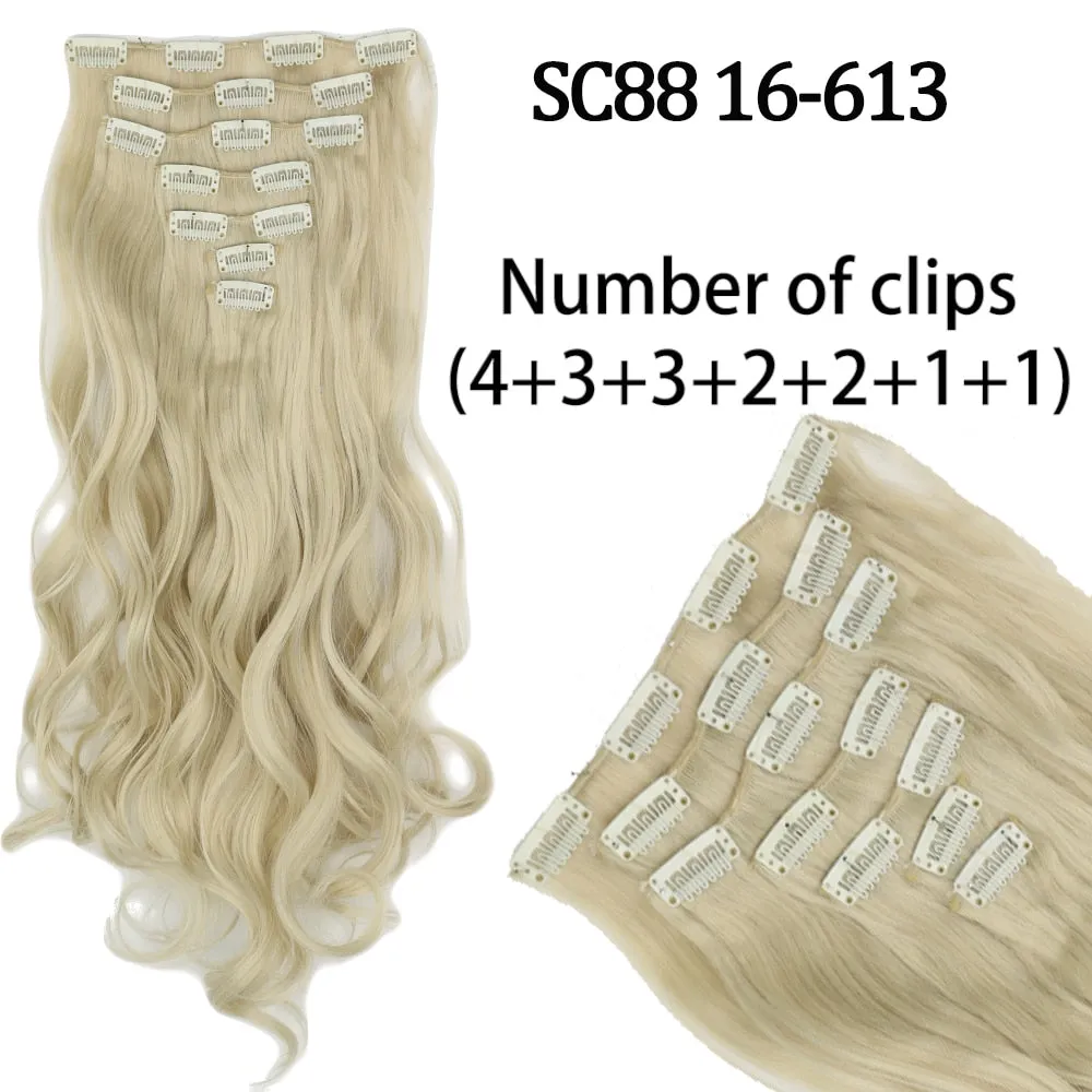 7 Piece Synthetic Clip-In Hair Extension Set