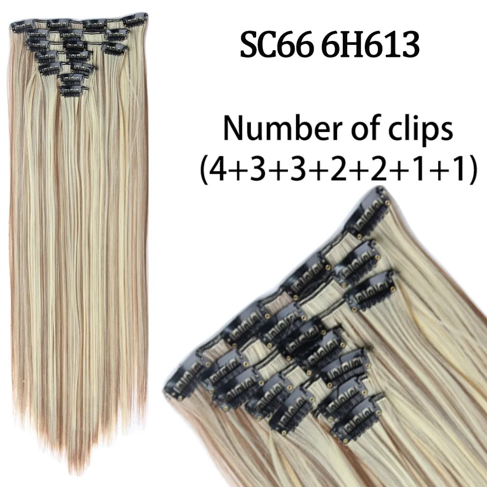 7 Piece Synthetic Clip-In Hair Extension Set