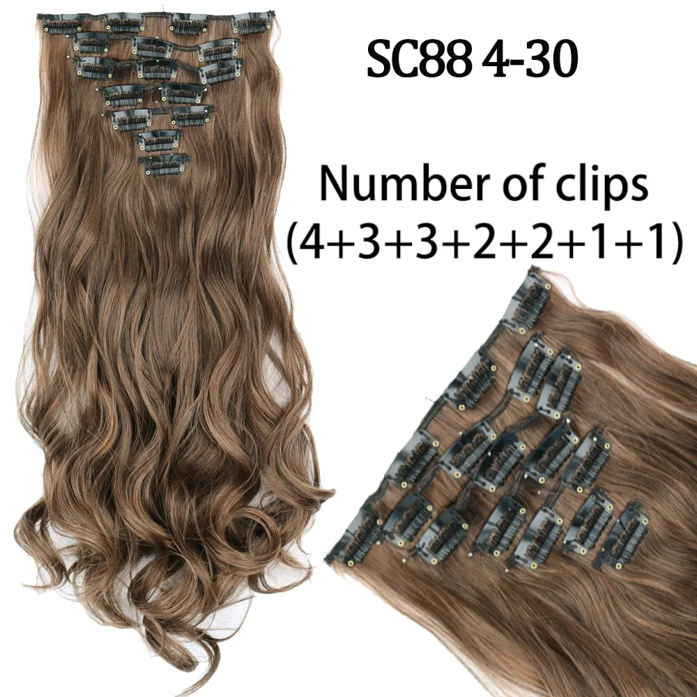 7 Piece Synthetic Clip-In Hair Extension Set