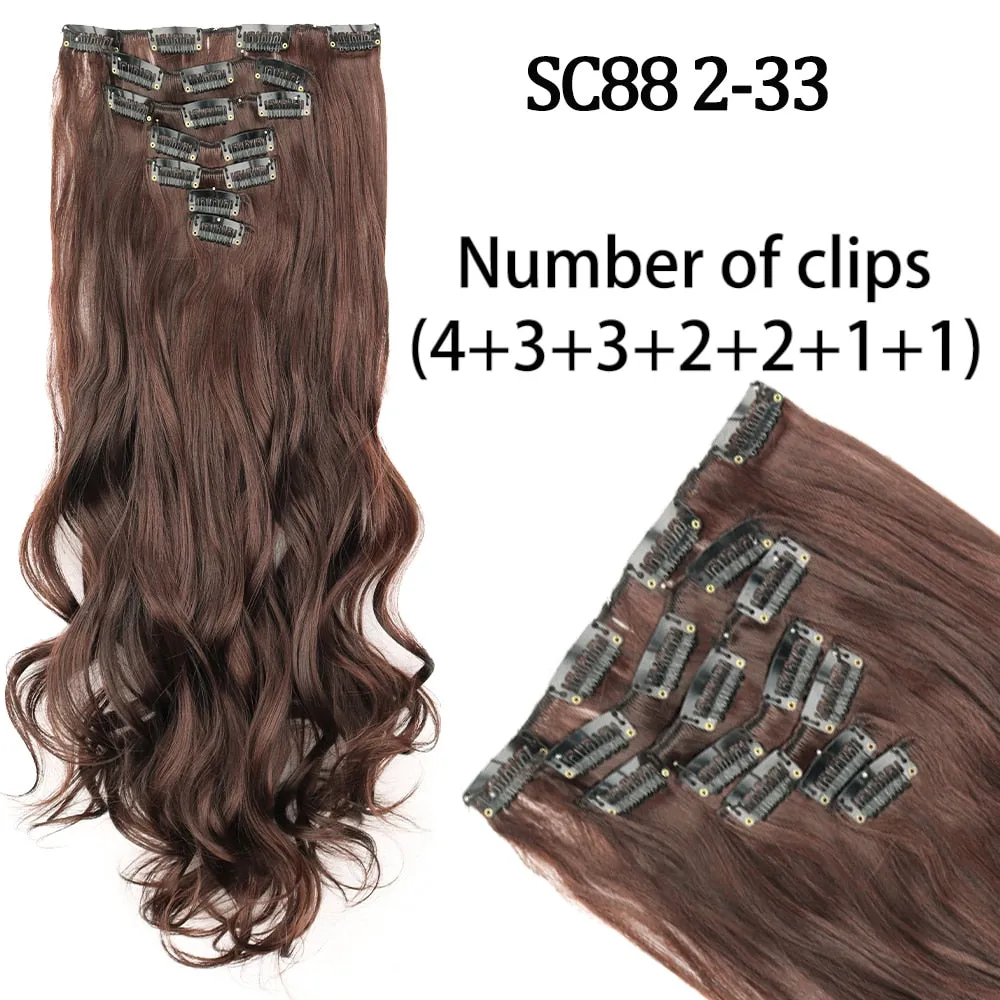 7 Piece Synthetic Clip-In Hair Extension Set