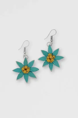 Amaya Flower Earrings - Teal