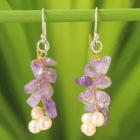 Amethyst & Freshwater Pearl Earrings