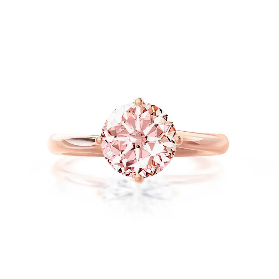 ANNORA - Chatham® Champagne Sapphire 18k Rose Gold Twist Solitaire Ring