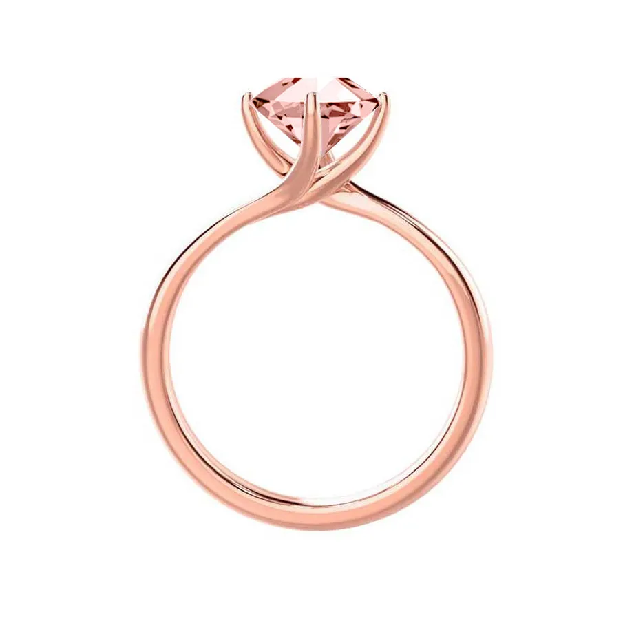 ANNORA - Chatham® Champagne Sapphire 18k Rose Gold Twist Solitaire Ring