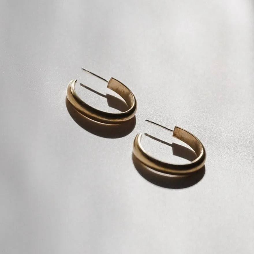 Brass Chunky Hoop Earrings