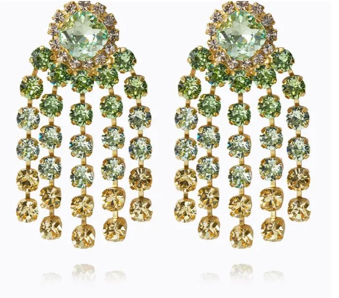 Caroline Svedbom Rafaela Earrings Gold Lime Combo