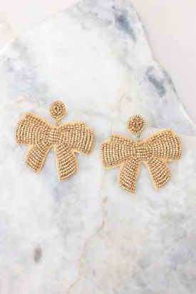 Celebrate The Season Gold Beaded Earrings