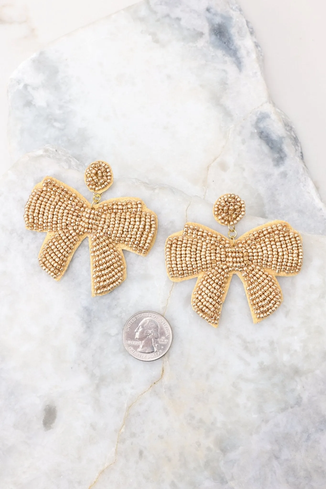 Celebrate The Season Gold Beaded Earrings