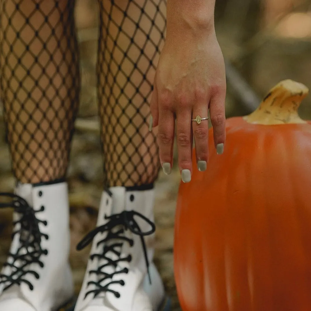 Dainty Coffin Stacking Ring; Halloween Ring