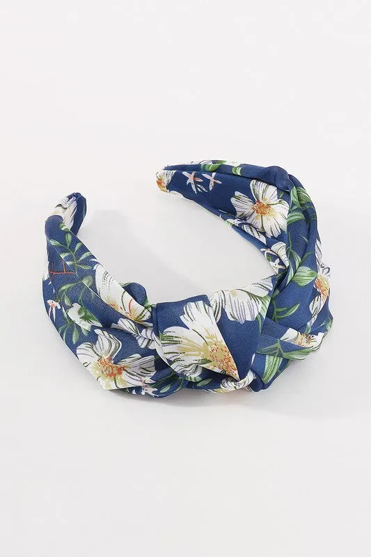 Flower Print Top knot Headbands