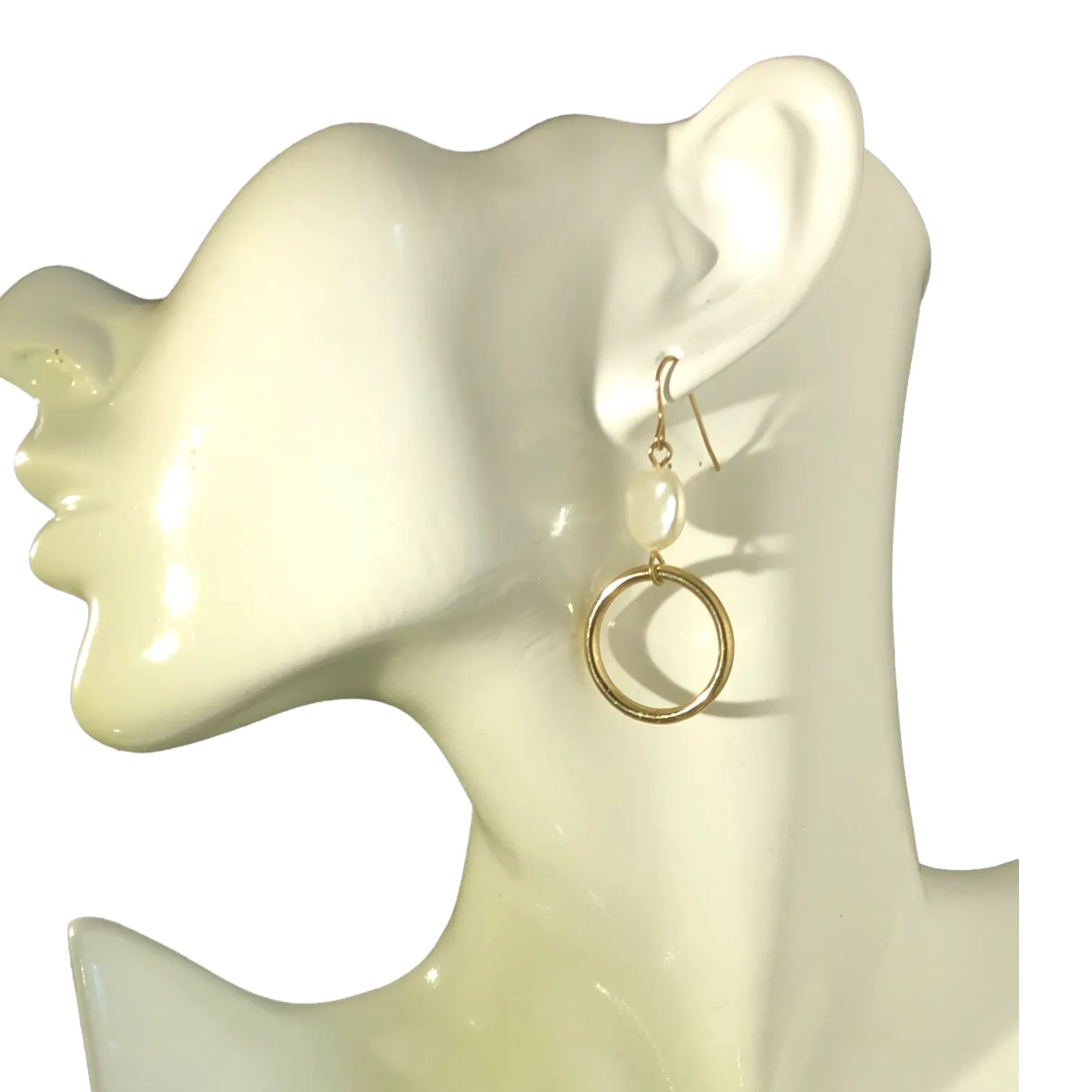 Gold-plated Hoop Earrings With Pearls