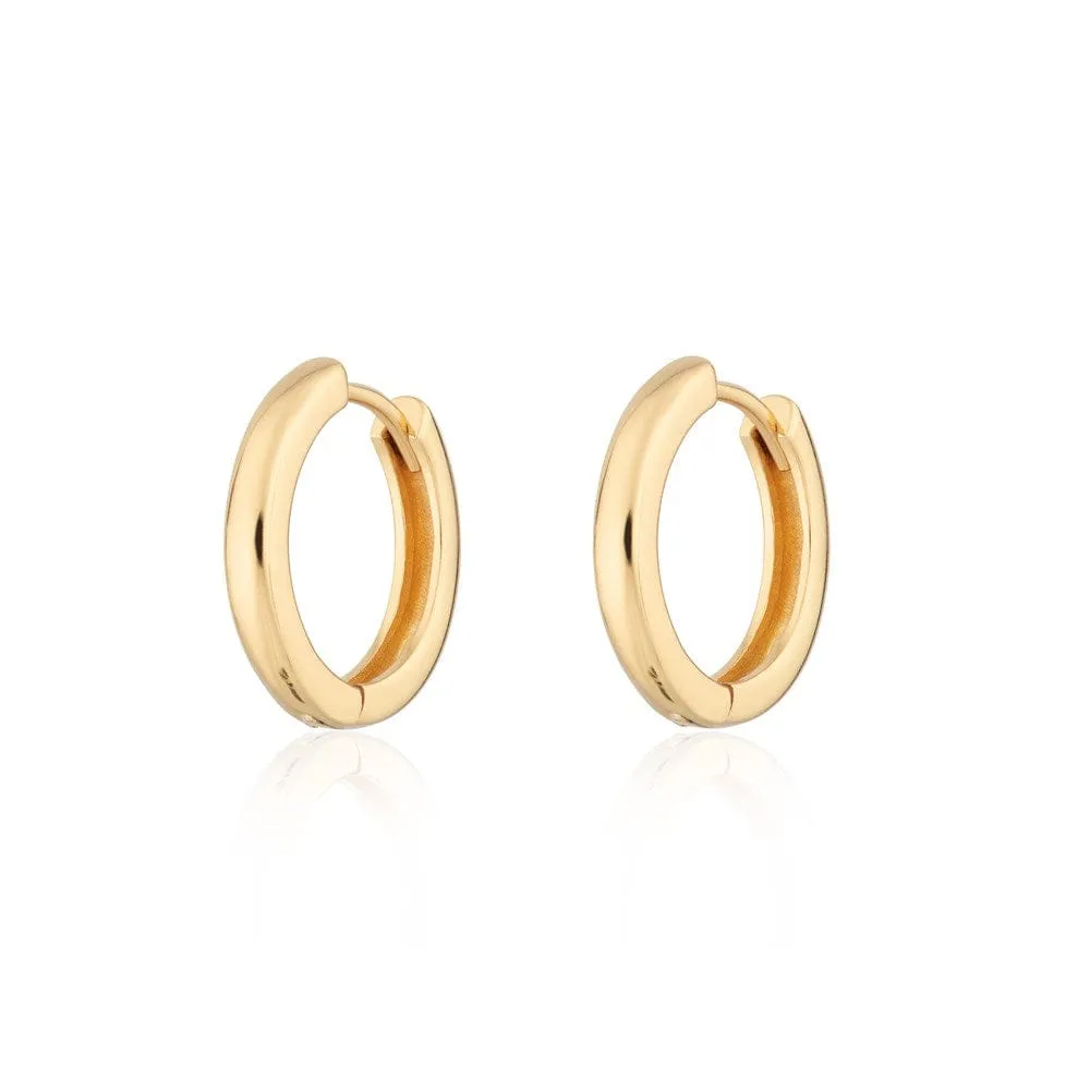 Gold Plated Large Huggie Hoop Earrings