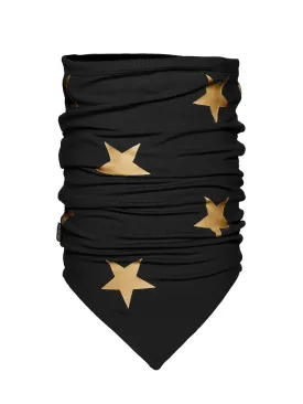 Goldbergh Starlight Scarf Neckwarmer in Black with Gold Stars