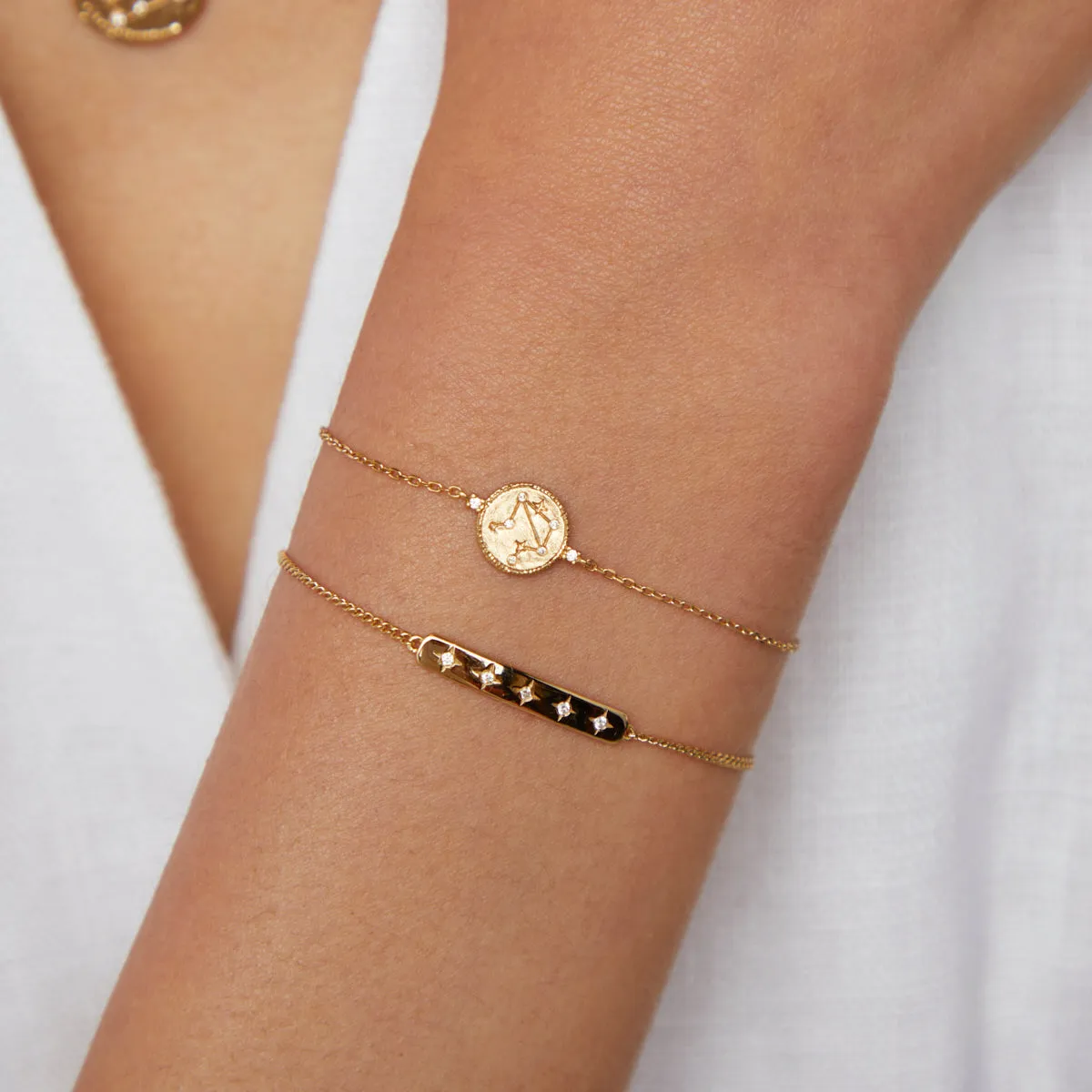 Libra Zodiac Bracelet in Gold