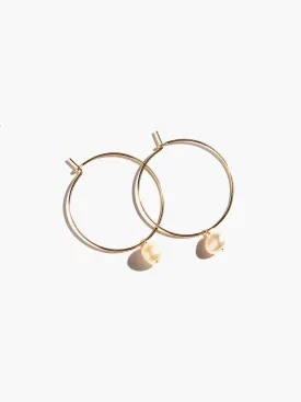 Pearl Adornment Hoop Earring