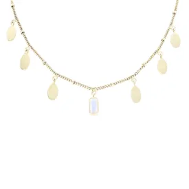 Petal Moonstone Gold Necklace