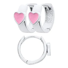 Pink Heart Hoop Earrings