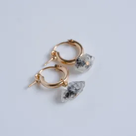 Quartz Gemstone Huggie Hoops - Choose Your Metal