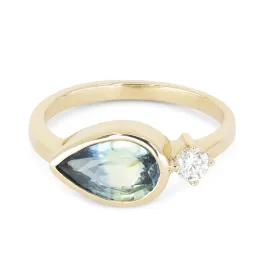 Selene Parti Sapphire 14K Yellow Gold Ring